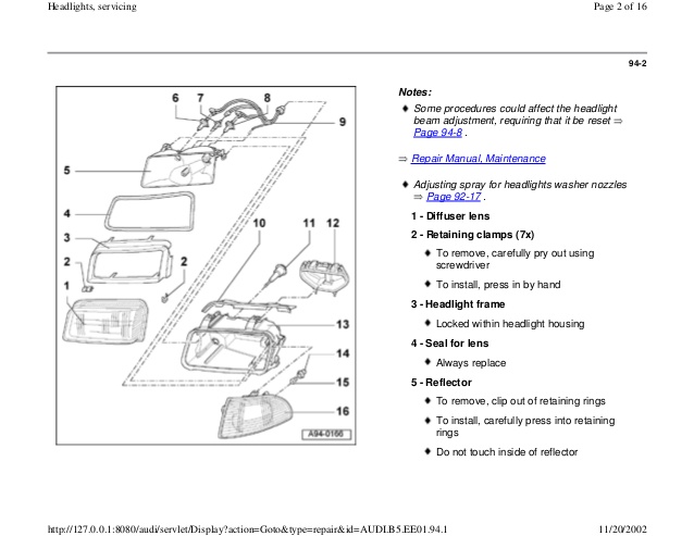 download AUDI B5 workshop manual