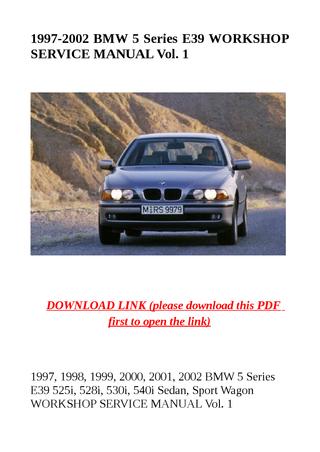 download BMW 5 E39 workshop manual