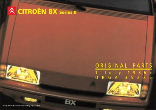 download CITROEN BX Parts workshop manual