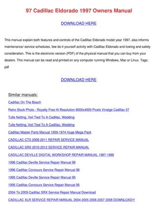 download Cadillac master parts huge mega pack workshop manual