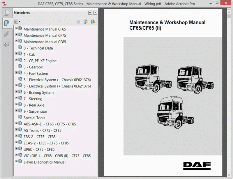 download DAF CF65 CF75 CF85 workshop manual