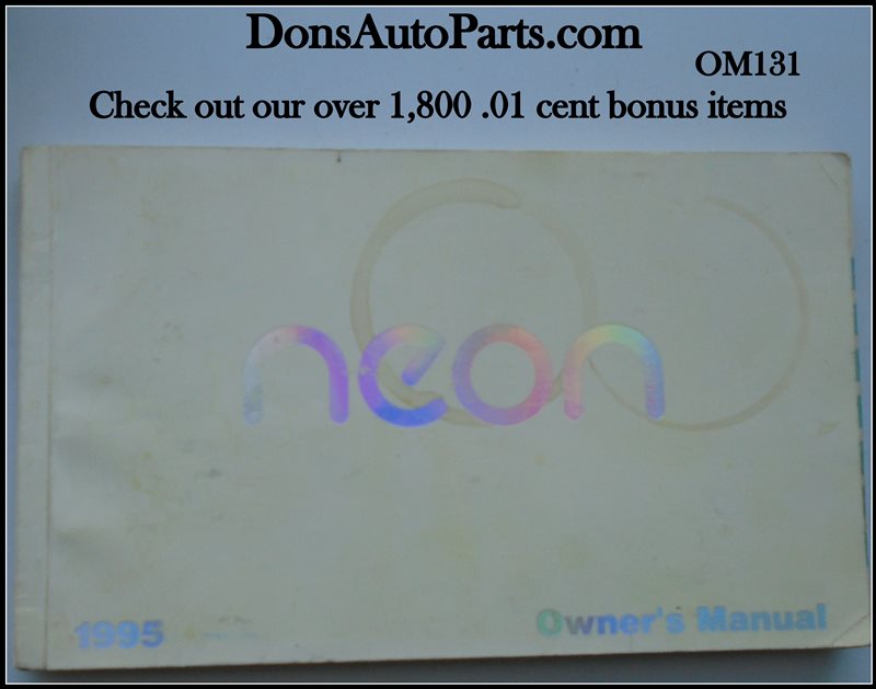 download DODGE NEON Manuals workshop manual