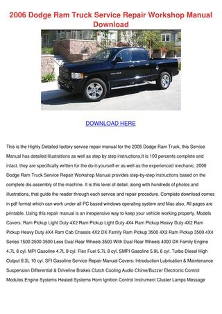 download Dodge Ram 4000 DX Family workshop manual