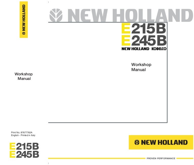 download Holland E215 Hydraulic Crawler Excavator able workshop manual