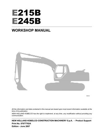 download Holland KOBELCO E245B Crawler Excavator able workshop manual