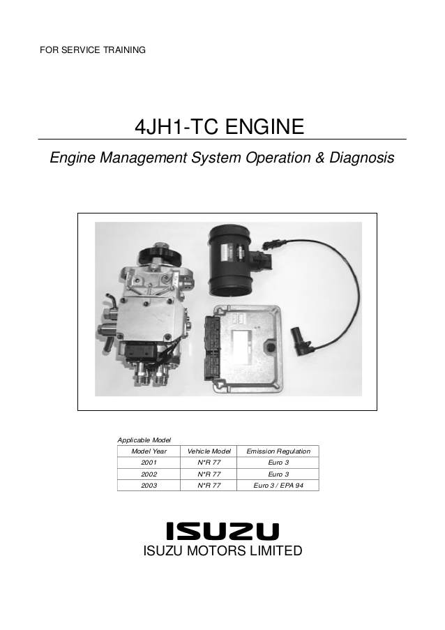 download ISUZU TF Engine 4JA1 4JHI workshop manual