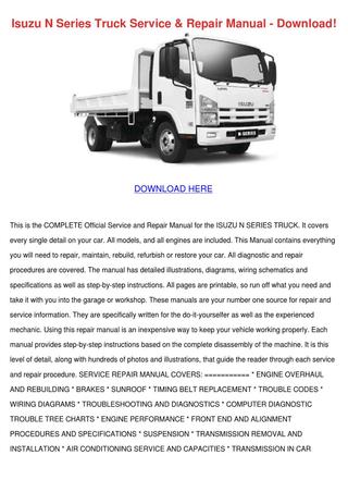 download Isuzu KB TF 140 workshop manual