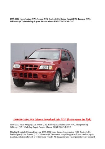 download Isuzu Trooper Rodeo Amigo Vehicross Axiom able workshop manual