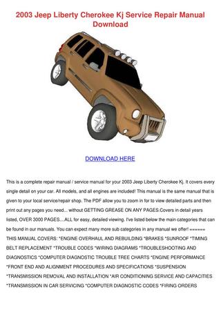 download JEEP LIBERTY KJ workshop manual