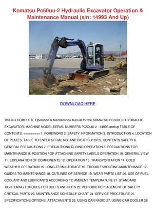 download KOMATSU PW150ES 6K Operation able workshop manual