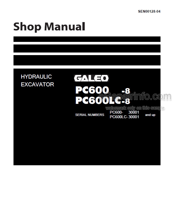 download Komatsu Hydraulic Excavator PC 8 Galeo able workshop manual