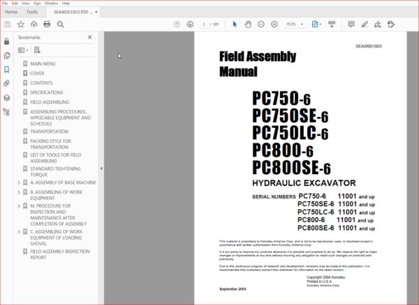 download Komatsu PC750 7 PC800 7 able workshop manual