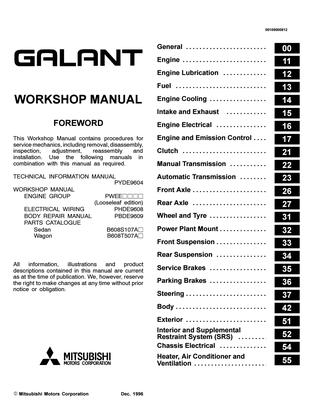 download MITSUBISHI GALANT 4G63 6A13 4D68 workshop manual
