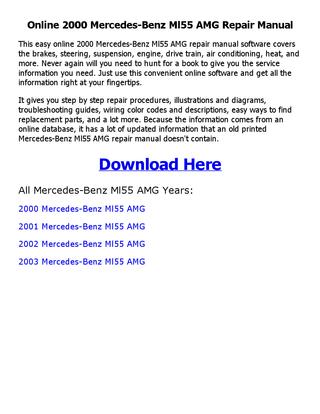 download Mercedes Benz ML55 AMG workshop manual