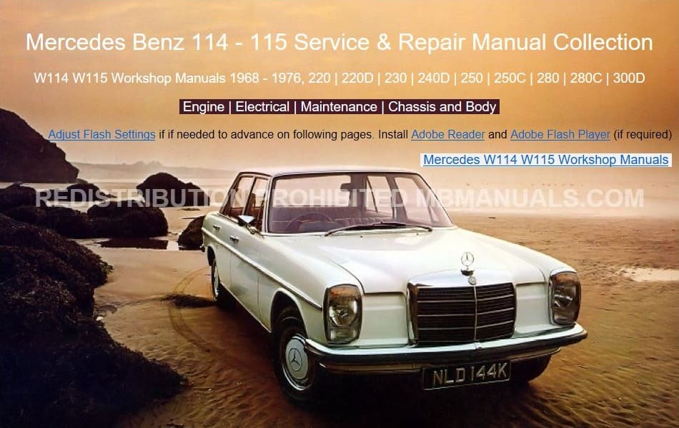 download Mercedes Benz W114 280C workshop manual