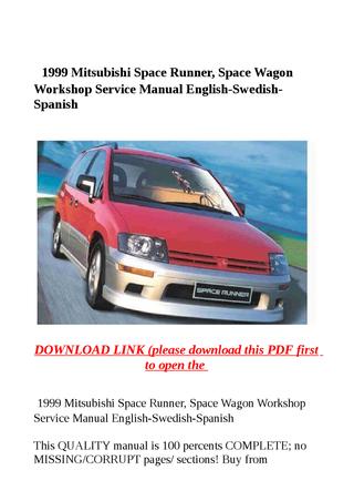 download Mitsubishi Space Runner workshop manual