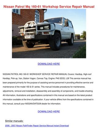 download Nissan 160 61 workshop manual