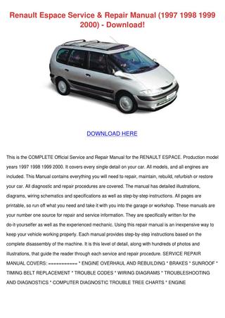 download Renault Espace II workshop manual