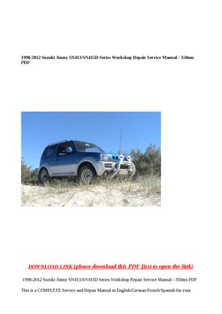 download Suzuki Jimny SN413 SN415D  + workshop manual