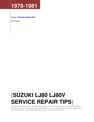 download Suzuki LJ80 LJ80V workshop manual