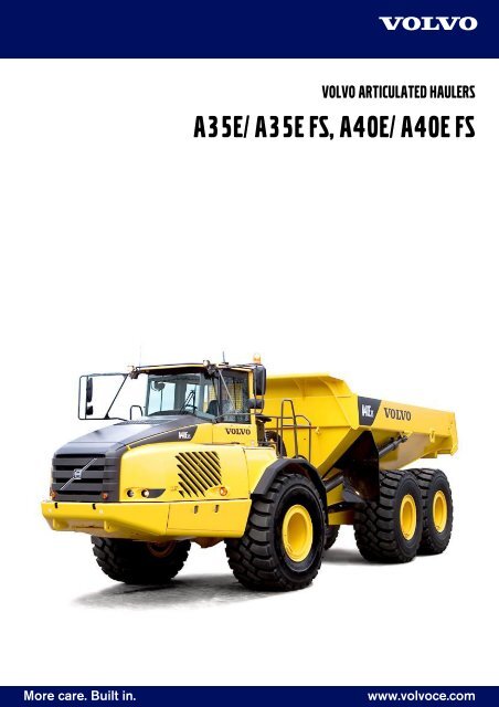 download VOLVO A35E Articulated HAULER able workshop manual
